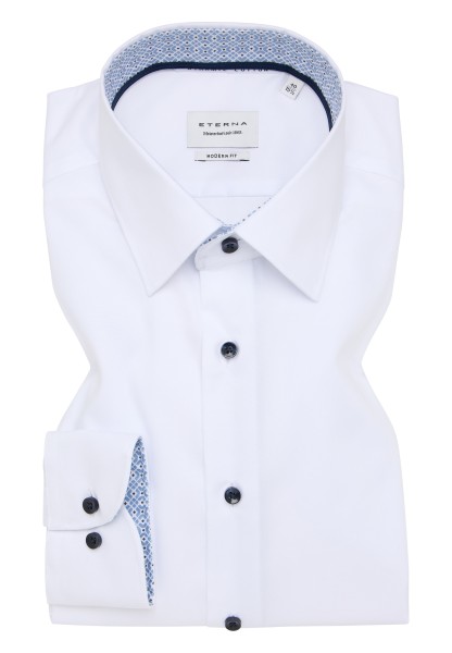 ETERNA MODERN FIT Langarm Hemd popeline weiß 1382-00-X151 - Dynamic Cotton
