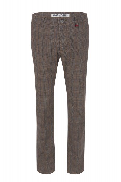MAC LENNOX PRINTED GABARDINE fawn brown check 6365-00-0670L 278K