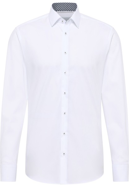 ETERNA SLIM FIT Natural Stretch Langarm Hemd weiss popeline 1282-00-F141 - Dynamic Cotton