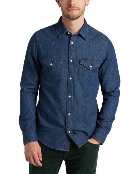LEE REGULAR WESTERN Langarm Jeanshemd mid stone L66WCUVK 112321897 - INDIGOOD