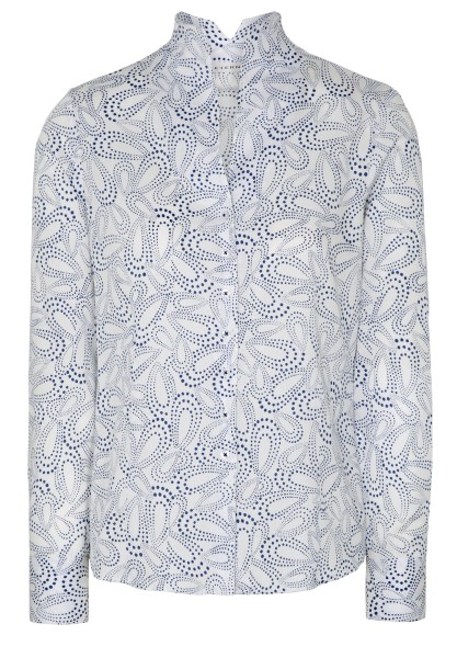 ETERNA CLASSIC FIT Langarm Bluse gepunktet hellblau 7438-01-D775