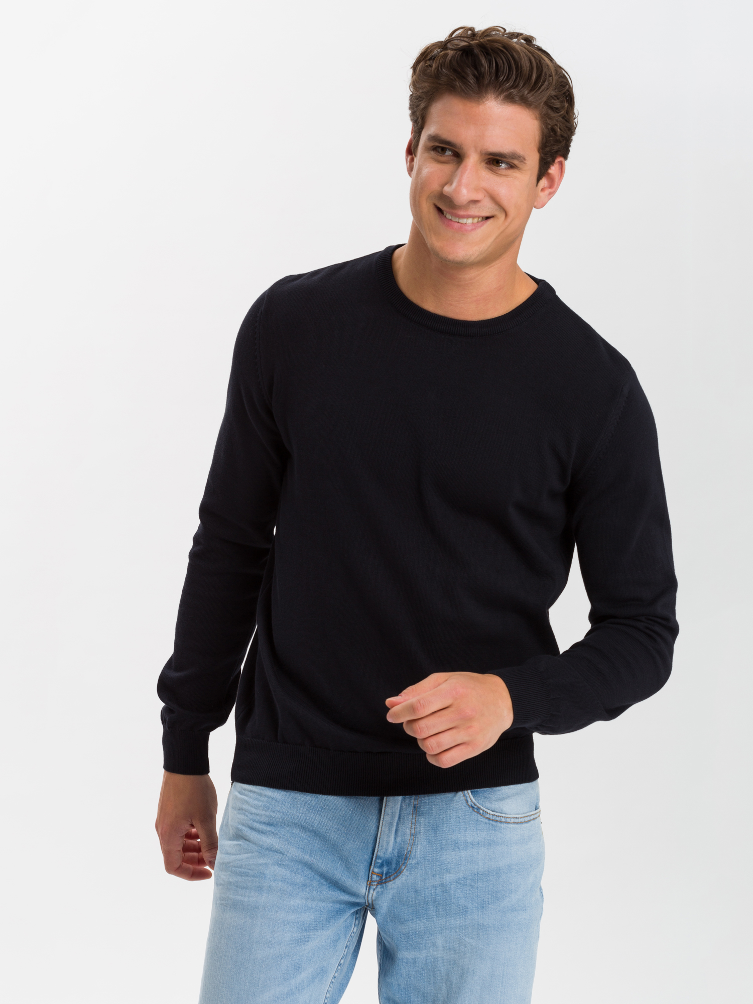 CROSS JEANS Strickpullover dried tomato Longsleeve mit Rundhals 34156-529
