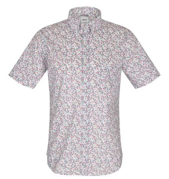 BRAX DAN P Kurzarm Hemd magenta print 74411900 74-0034-84
