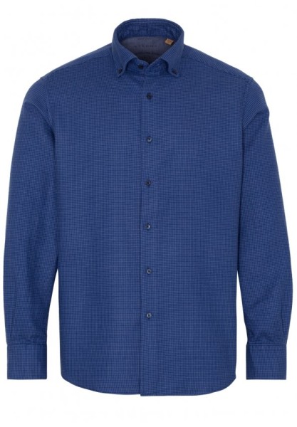 ETERNA COMFORT FIT UPCYCLING SHIRT Langarm Hemd blau kariert 2399-17-QS9L