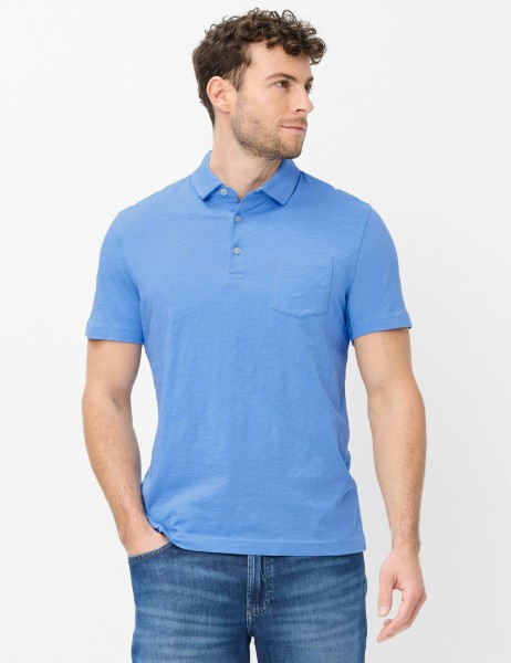 BRAX PAVO Poloshirt fresh blue 70440300 70-0061-13 - Cotton Slub