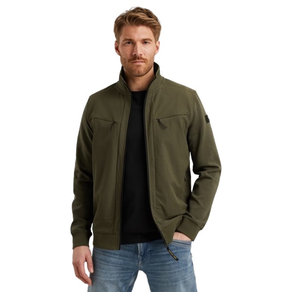 PME LEGEND Sweatjacke mit Zipper interlock cardigan olive PSW2508438-6416
