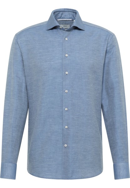 1863 by ETERNA MODERN FIT Langarm Hemd dunkelblau linen 2355-18-XS82 - LINEN QUALITY