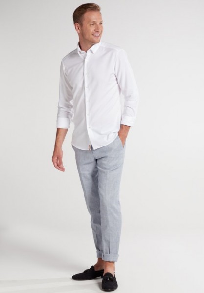 ETERNA SLIM FIT UPCYCLING SHIRT Langarm Hemd weiß 2370-02-MS74