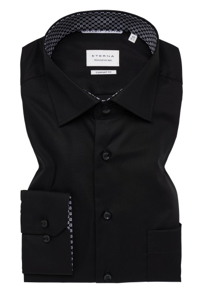 ETERNA COMFORT FIT Langarm Hemd popeline schwarz 1282-39-E15K
