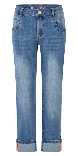 BUENA VISTA ANNA C STRAIGHT 7/8 ocean blue BV B5859 355 T.4503 - Stretch Denim