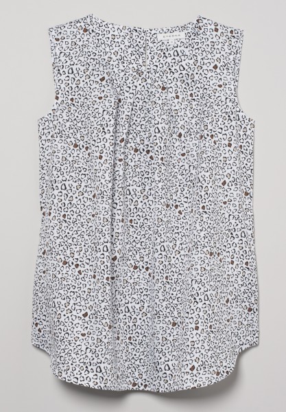 ETERNA CLASSIC FIT Ohne Arm Bluse weiss gepunktet satin 7472-01-A673