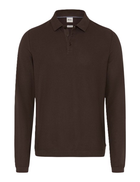 BRAX PRINCETON Langarm Polo chocolate 70441900 70-0086-52