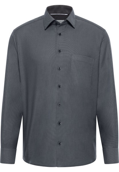 ETERNA COMFORT FIT Natural Stretch Langarm Hemd anthrazit dobby 2132-39-E181 - Dynamic Cotton