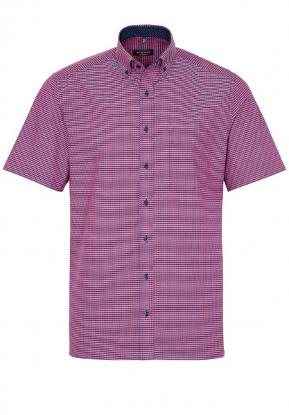 ETERNA MODERN FIT Kurzarm Hemd rot-blau kariert 8913-58-C143