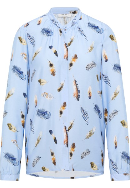 ETERNA LOOSE FIT Langarm Hemd himmelblau print satin 7765-11-D395