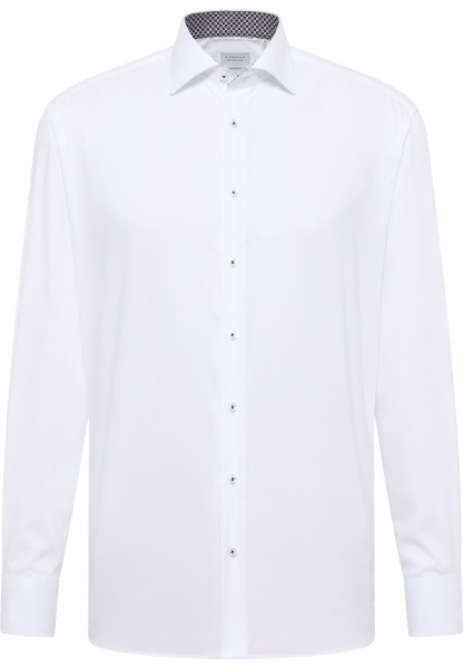 ETERNA MODERN FIT Natural Stretch Langarm Hemd weiss popeline 1282-00-X14K - Dynamic Cotton