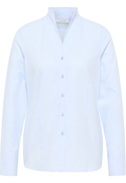 ETERNA REGULAR FIT Langarm Bluse mittelblau strukturiert 7001-12-D266