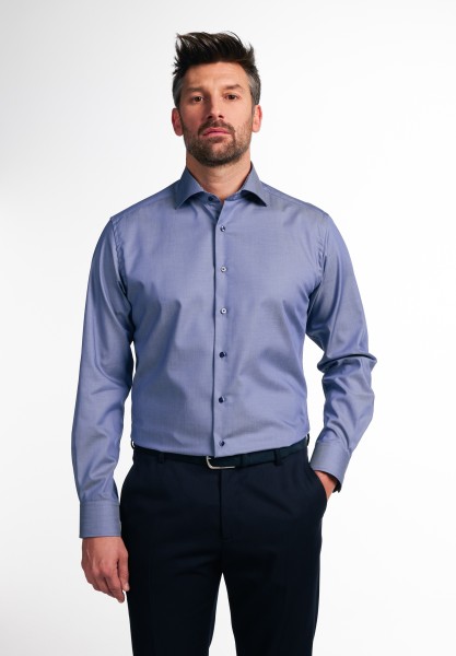 ETERNA SLIM FIT Langarm Hemd mittelblau twill 3368-08-F140
