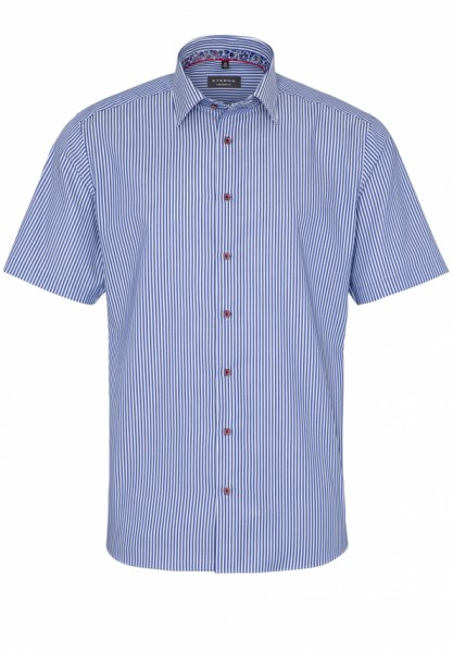 ETERNA COMFORT FIT Kurzarm Hemd Twill blau-weiß gestreift 3884-16-K95K