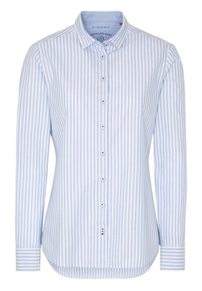 ETERNA CLASSIC FIT Langarm Bluse blau gestreift oxford 6010-12-D935