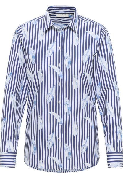 ETERNA REGULAR FIT Langarm Bluse blau popeline printed 7770-14-D935