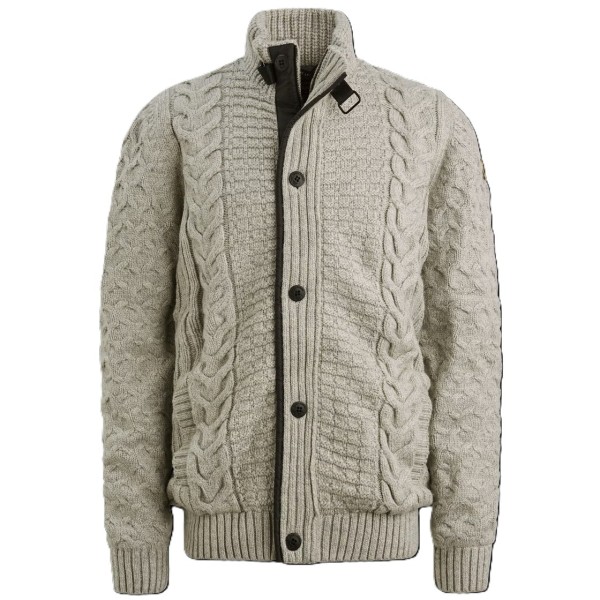 PME LEGEND Strickjacke mit Zip heavy knit mixed yarn PKC2510320-921