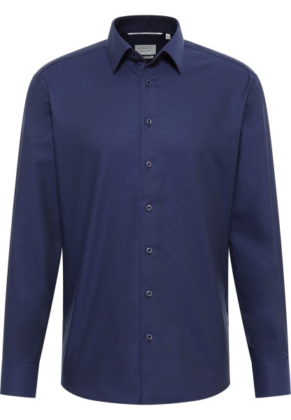 ETERNA MODERN FIT Natural Stretch Langarm Hemd marine dobby 2132-18-X171 - Dynamic Cotton