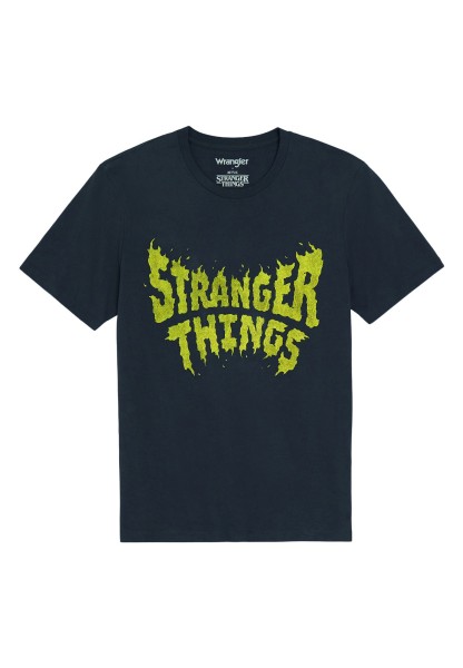WRANGLER Kurzarm T-Shirt stranger things tee washed black 112378547 - STRANGER THINGS