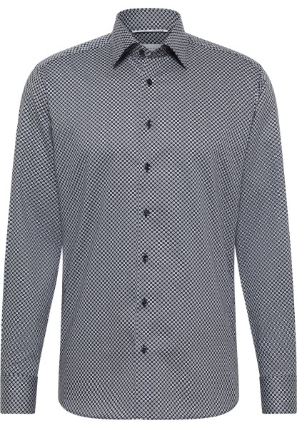 ETERNA MODERN FIT Langarm Hemd anthrazit twill print 1216-38-X171 - Dynamic Cotton