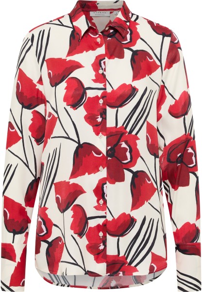 ETERNA REGULAR FIT Langarm Bluse beige-rot 7750-25-D247