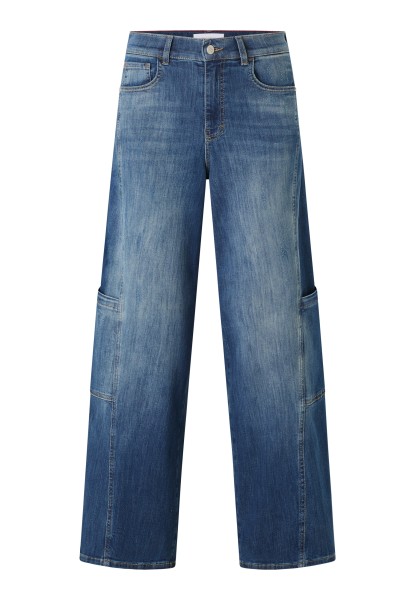 ANGELS LIVA SEAM CARGO mid blue dirty used destroyed 350 2388.33288 - WEST COAST DENIM