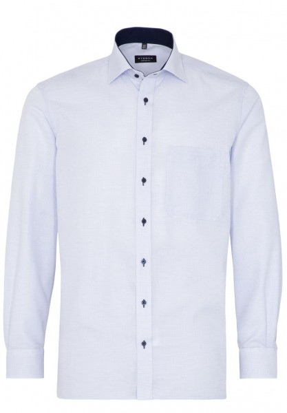 ETERNA COMFORT FIT Langarm Hemd hellblau strukturiert 4671-11-E147
