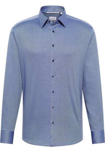 ETERNA COMFORT FIT Natural Stretch Langarm Hemd mittelblau dobby 2132-17-E181 - Dynamic Cotton