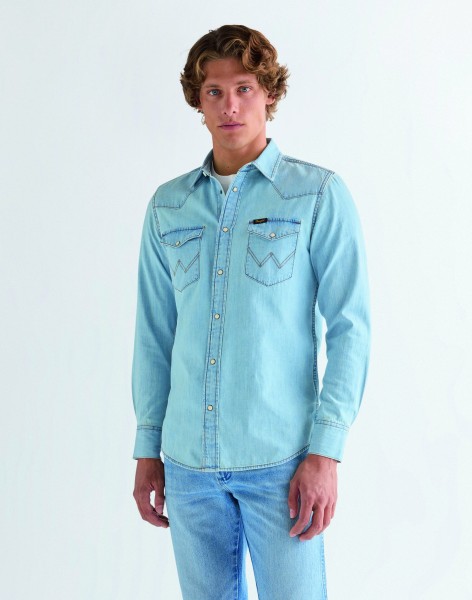 WRANGLER WESTERN SHIRT Langarm Jeanshemd riverbank 112378126