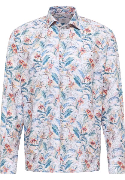 1863 by ETERNA COMFORT FIT Langarm Hemd floral print leinen soft 2603-24-ES69 - LINEN QUALITY