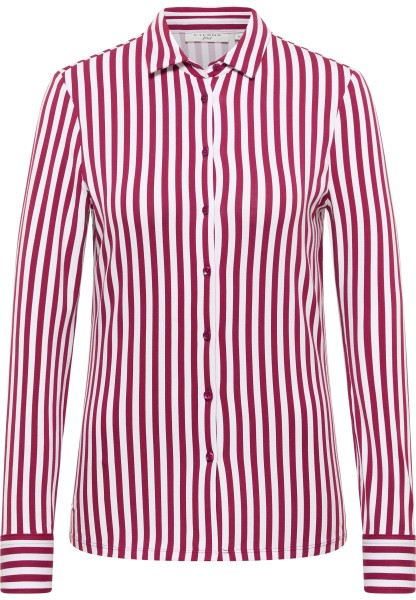 ETERNA FITTED Langarm Bluse rot-weiß gestreift jersey 6308-50-DF56