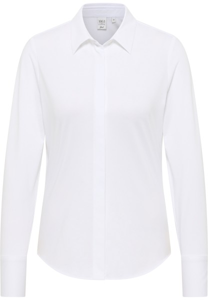 ETERNA FITTED Langarm Bluse weiss stretch 5780-00-DY70 - Japenese Knitted