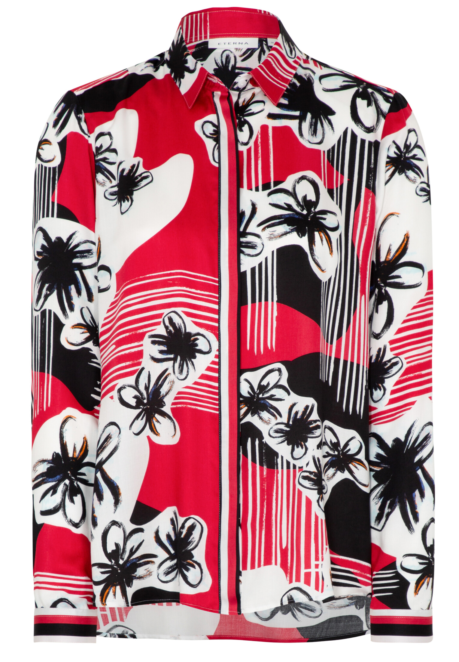 ETERNA LOOSE FIT Langarm Bluse rot weiß schwarz floral 7424-54-D932 | Loose  Fit | Eterna | Blusen | Damen Bekleidung | Jeans-Manufaktur