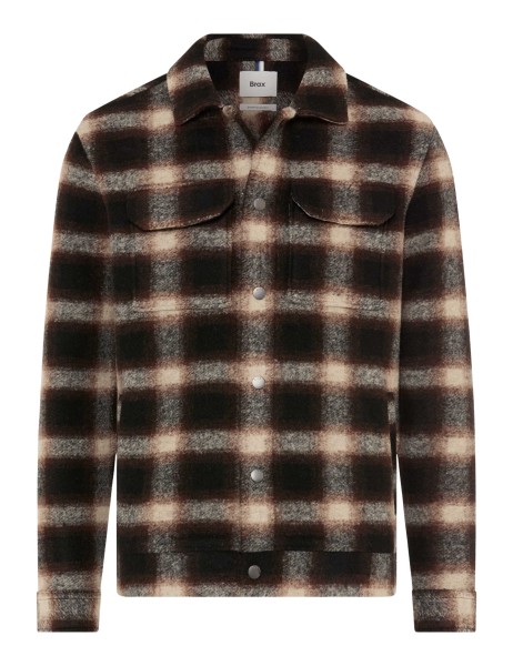 BRAX SANTIAGO Langarm Overshirt chocolate 70623700 70-0107-52