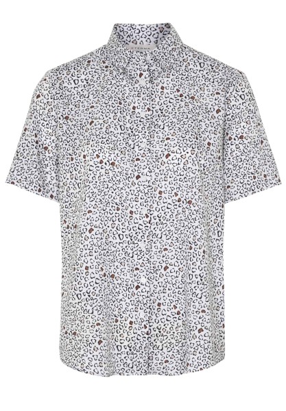 ETERNA CLASSIC FIT Kurz Arm Bluse weiss gepunktet satin 7472-01-H642