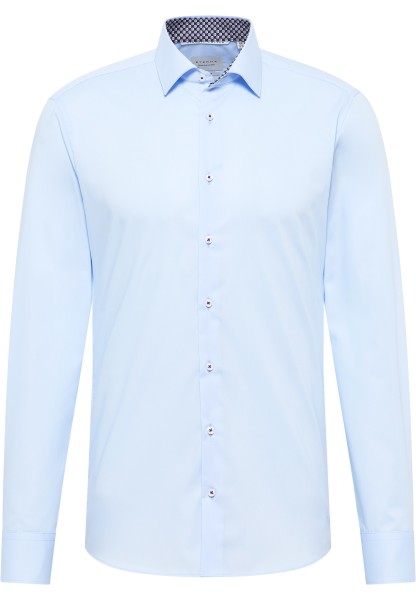 ETERNA SLIM FIT Natural Stretch Langarm Hemd himmelblau popeline 1082-11-F141 - Dynamic Cotton