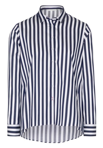 ETERNA CLASSIC FIT Langarm Bluse blau gestreift satin 6285-19-D904