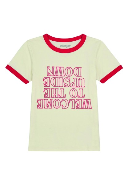 WRANGLER Kurzarm T-Shirt the upside down tee marshmallow 112378558 - STRANGER THINGS